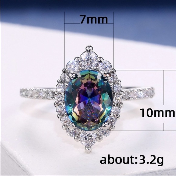 New 925 Silver Colorful Topaz Ring - Picture 7 of 8